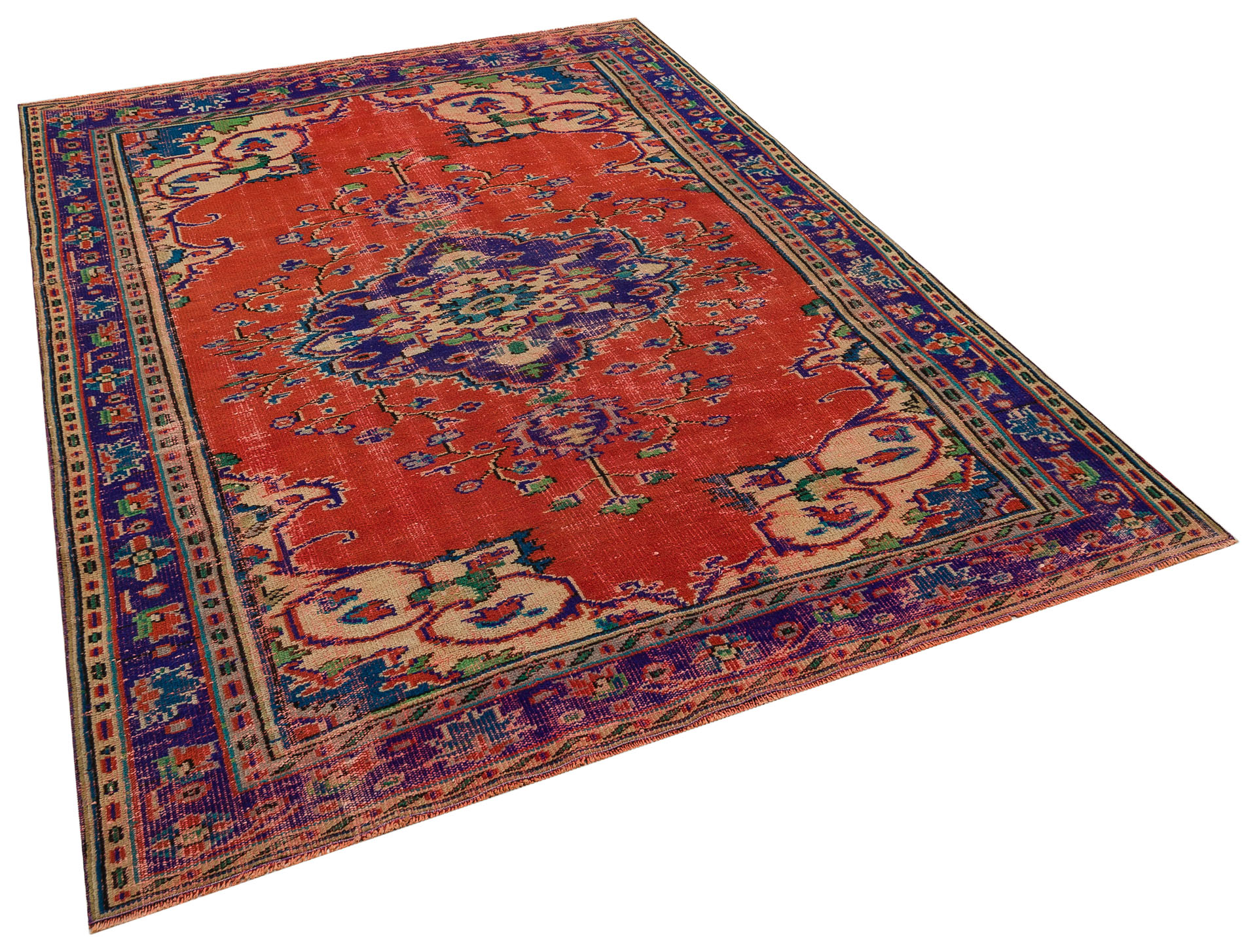İmparatorluk Dokusu Eskitme Vintage Halı 185 x 251 cm 10232 - Görsel 10