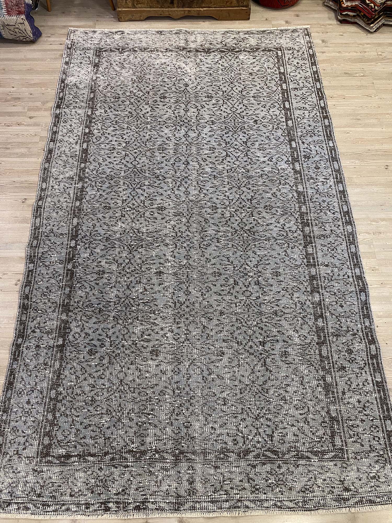 Anatolian Distressed Vintage Rug — detail view 2, handmade vintage rug