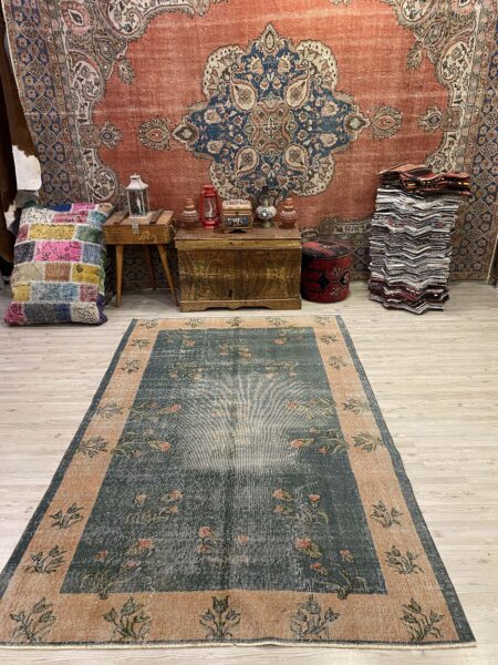 Ottoman Distressed Vintage Rug, vintage rug, Handmade, hand-knotted wool & cotton, size 151 × 236 cm, from Gaziantep