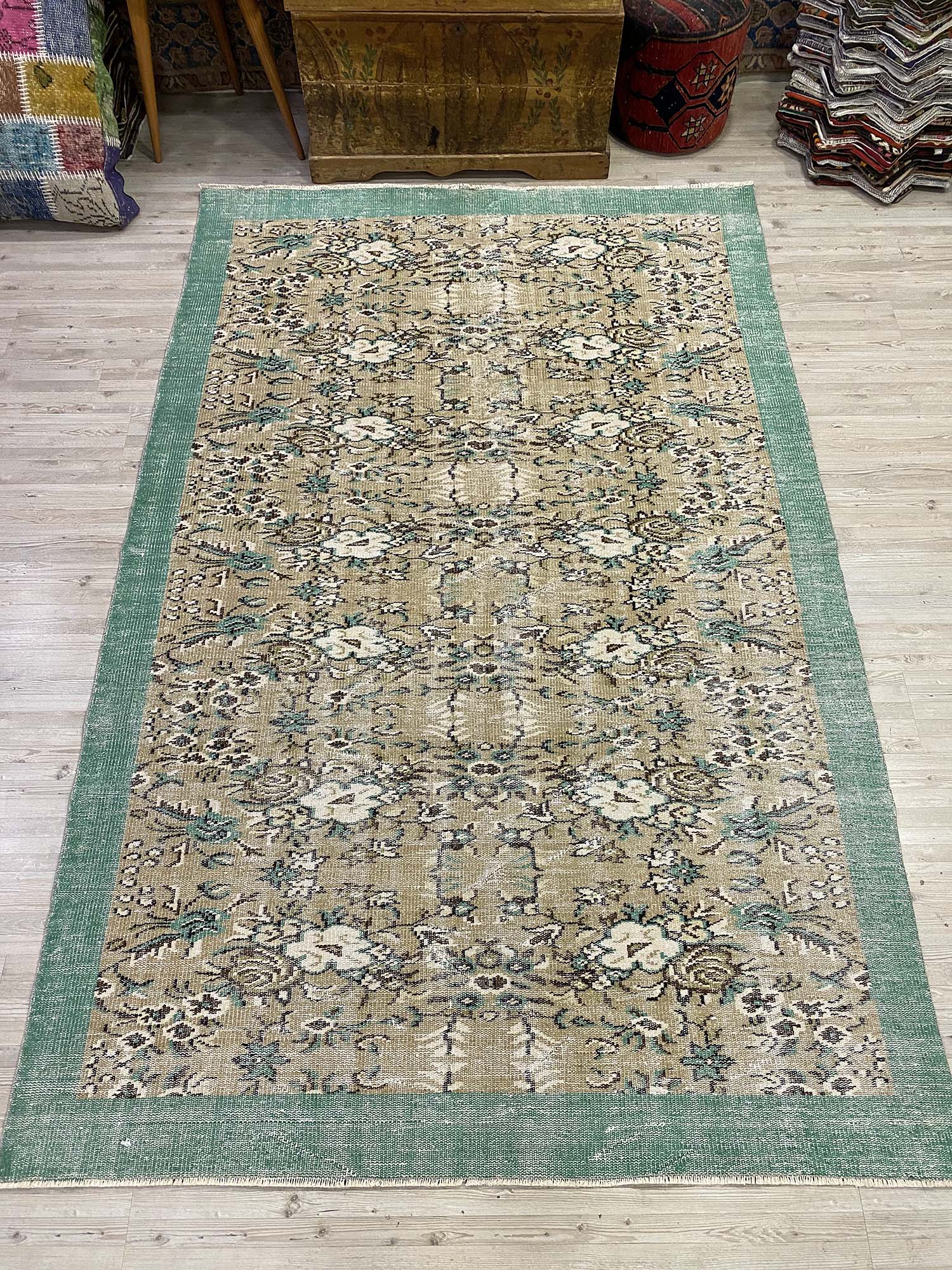 Anatolian Distressed Vintage Rug — detail view 2, handmade vintage rug