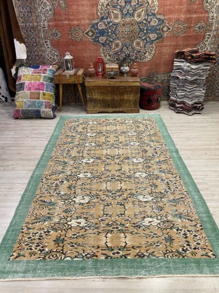 "A Pearl Kept Secret" Distressed Vintage Rug, vintage rug, Handmade, hand-knotted wool, size 171 × 265 cm, from Konya