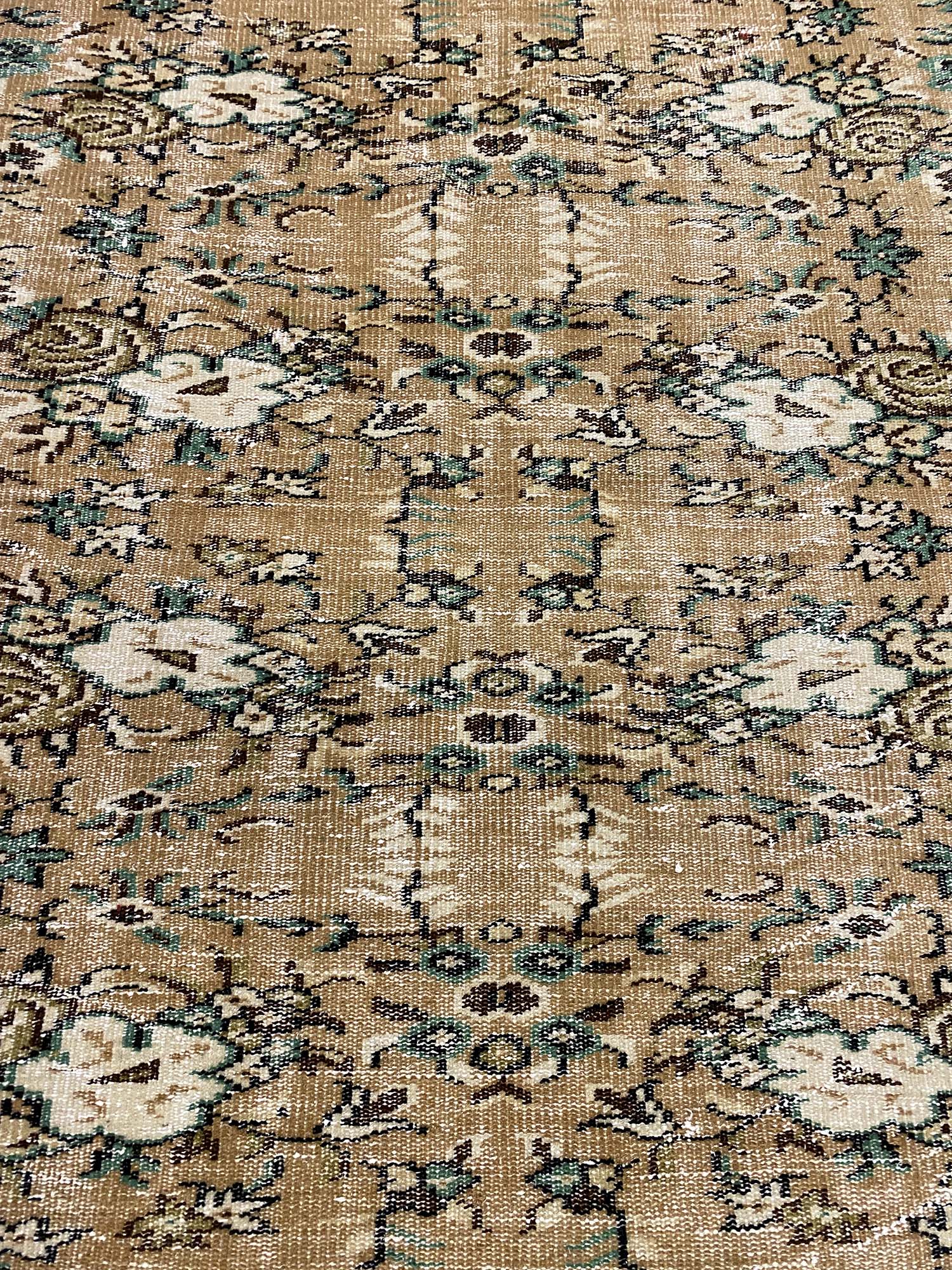 "A Pearl Kept Secret" Distressed Vintage Rug — detail view 3, handmade vintage rug