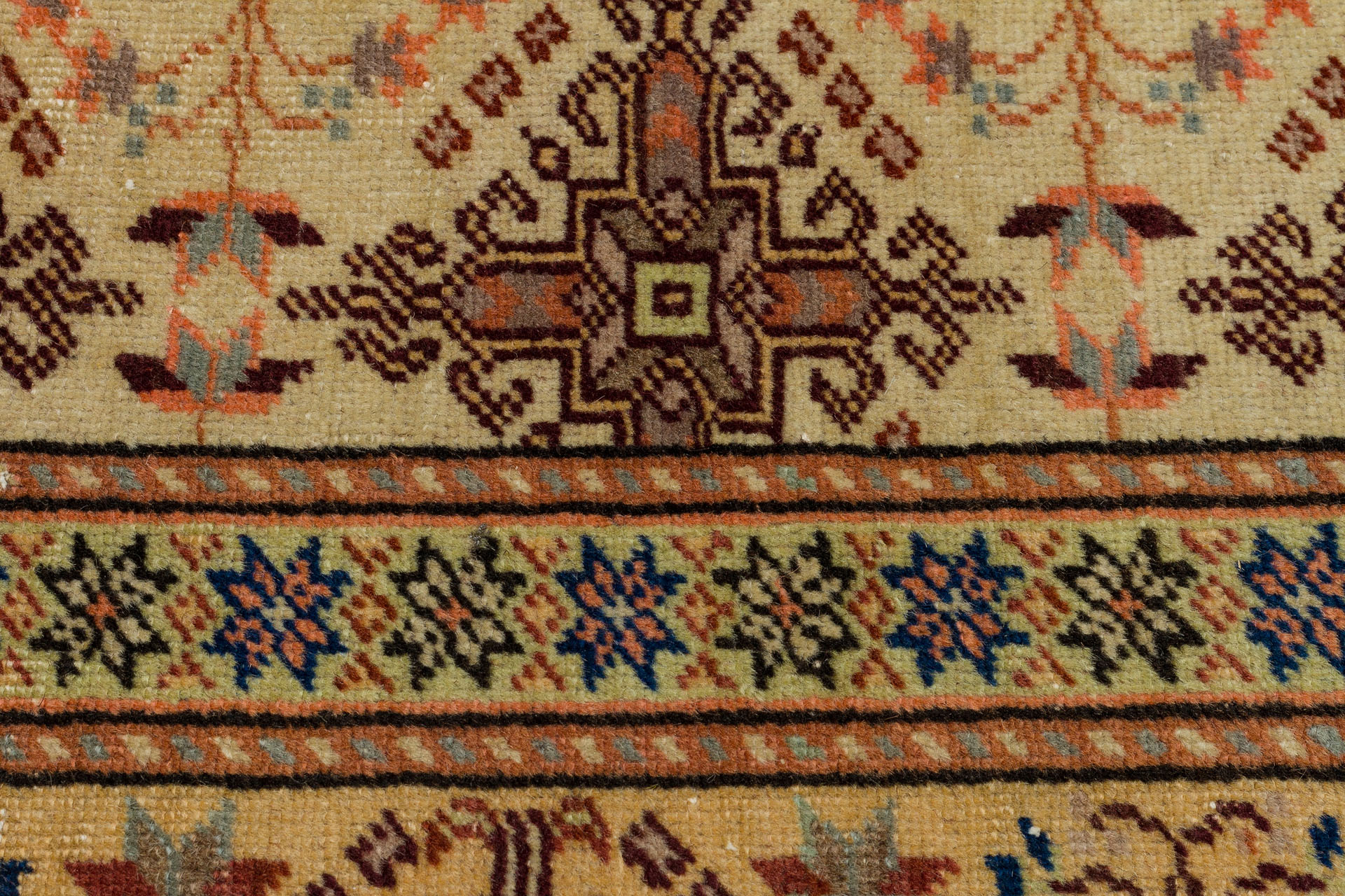Hand-Woven, Distressed Vintage Kayseri Rug — detail view 4, handmade vintage rug