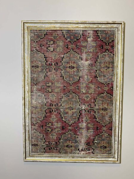 Breezes of Anatolia: Wool Painting, vintage rug, Vintage, hand-knotted wool & silk, size 50 × 70 cm, from Hereke