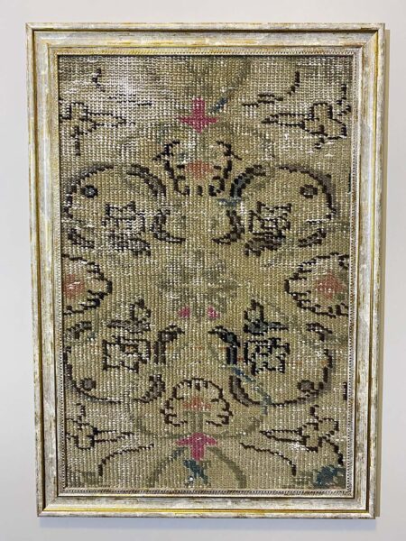 Traces of the Past Wool Tapestry, vintage rug, Vintage, hand-knotted wool & silk, size 50 × 70 cm, from Demirci