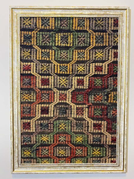 A Work Where Traditional Craft and Art Converge, vintage rug, Vintage, hand-knotted wool & cotton, size 50 × 70 cm, from Bergama