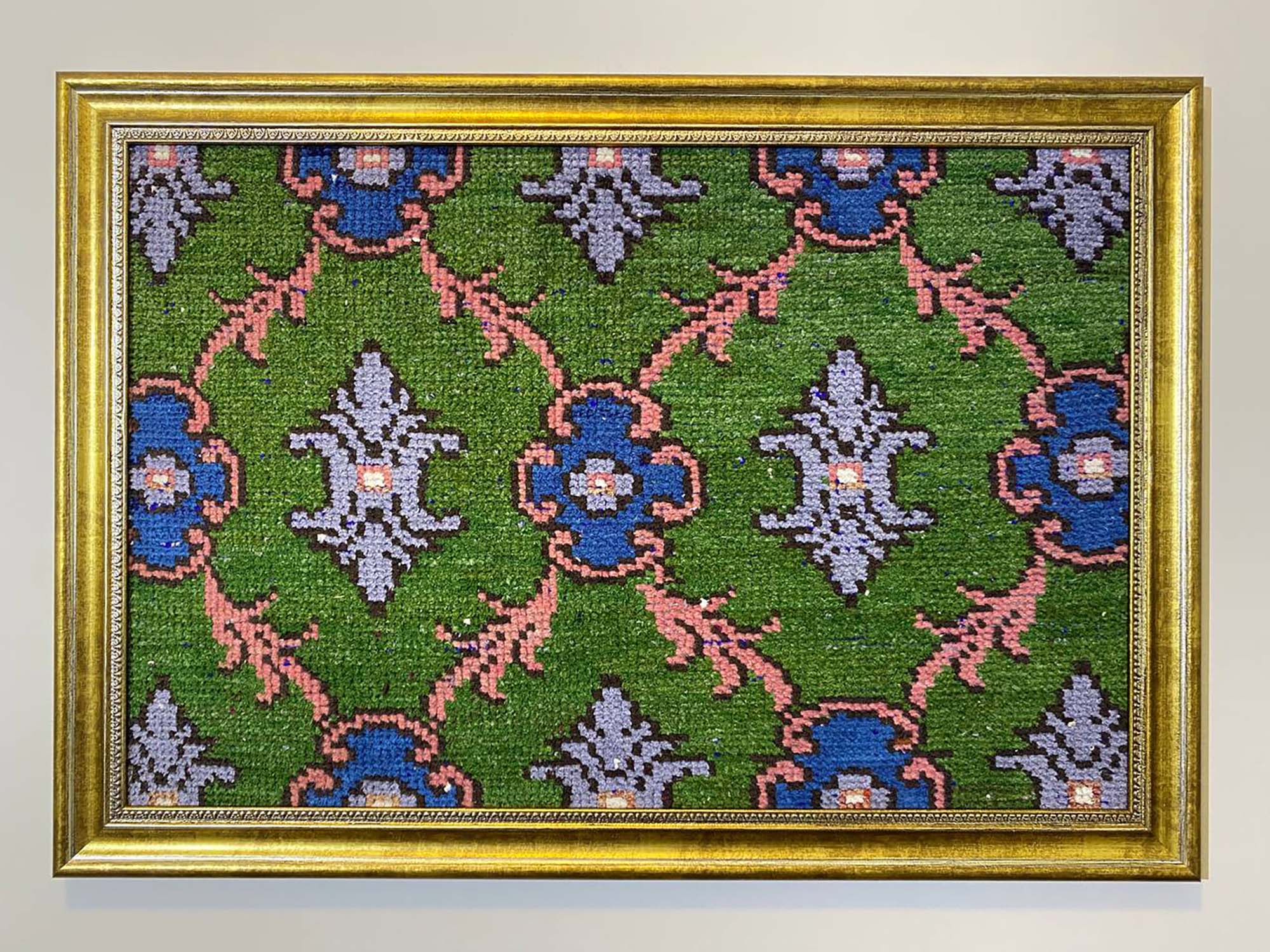 Wool Art T028: Capturing the Spirit of Antique Rugs — detail view 5, vintage vintage rug