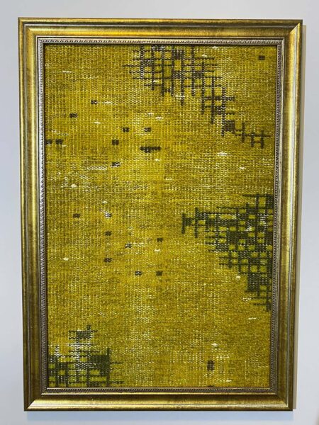 Painting Depicting the Story of an Ancient Turkish Rug, vintage rug, Vintage, hand-knotted silk, size 50 × 70 cm, from Kayseri