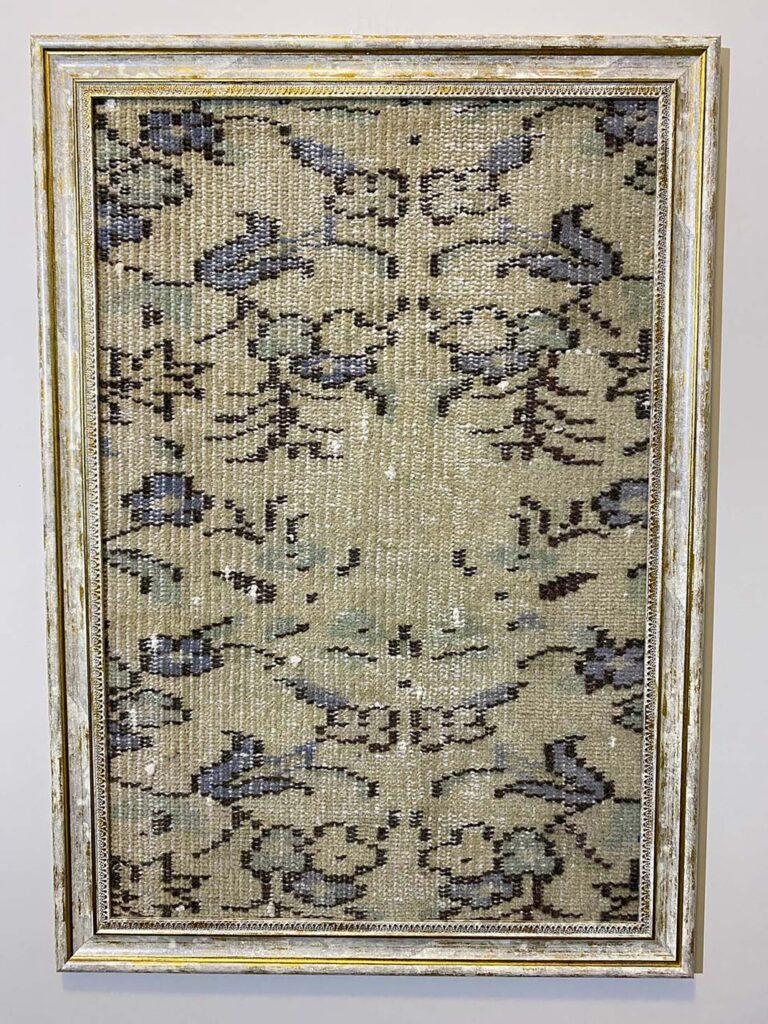 A Masterpiece Inspired by Turkish Rugs, Vintage rug, wool & silk wool/weave, size 50 × 70 cm, from Cappadocia, SKU T037