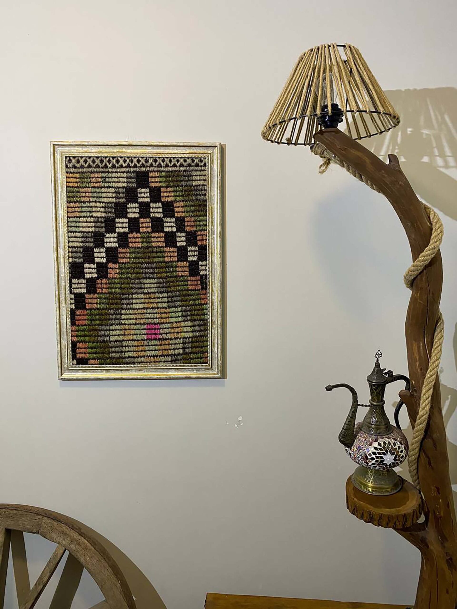 "Soft Traces of Time" Painting — detail view 5, vintage vintage rug