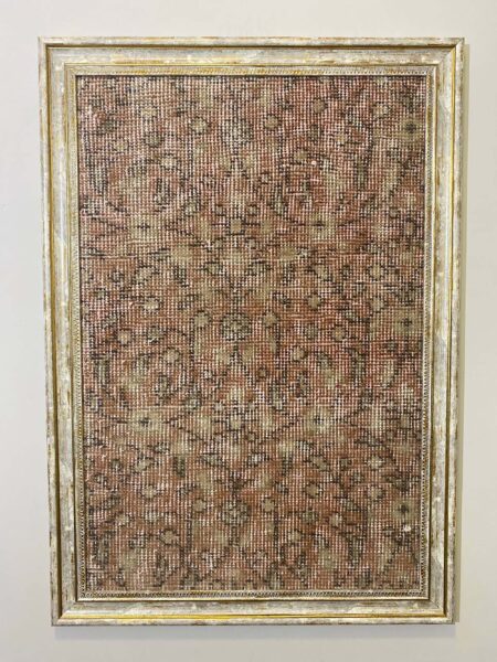 Whispers of Anatolia: Wool Painting, vintage rug, Vintage, hand-knotted wool & silk, size 50 × 70 cm, from Manisa