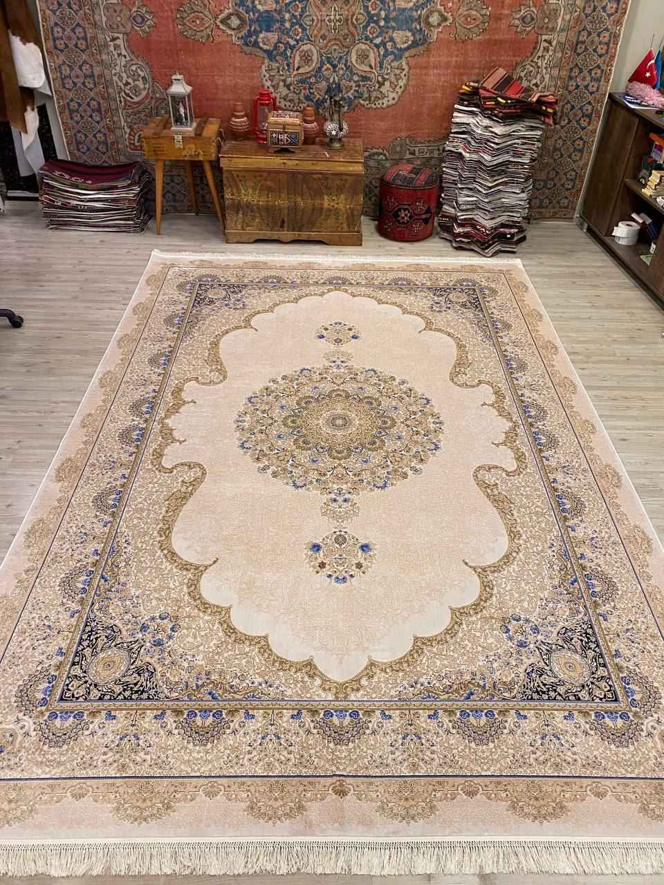 Elegance Harmony Sumer Rug, vintage rug, Machine, hand-knotted cotton, size 240 × 340 cm, from Antalya