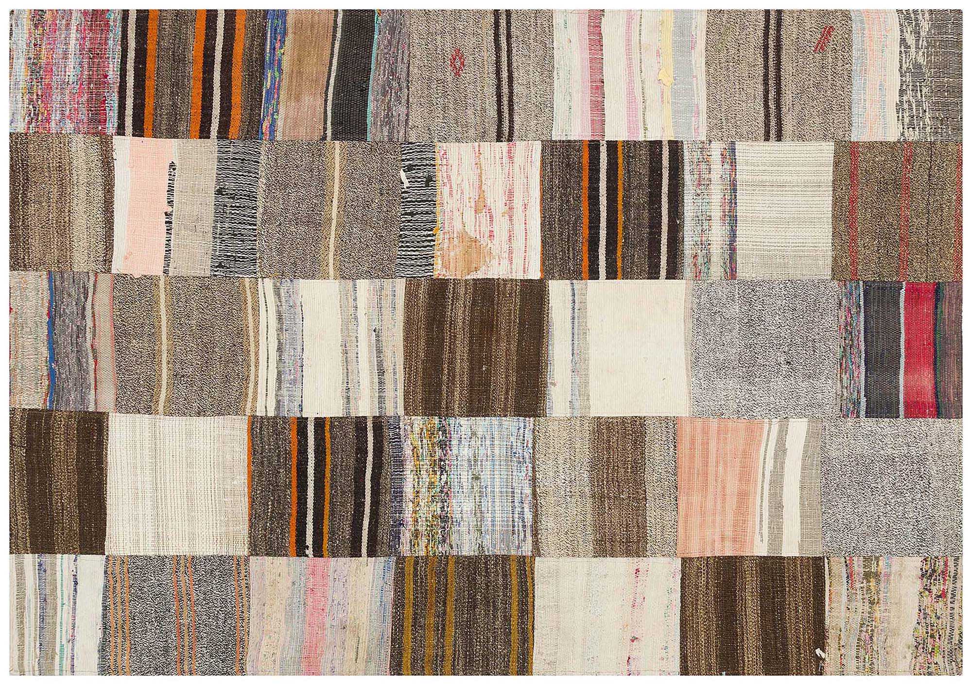 Handmade Patchwork Elegant Design Rug — detail view 2, handmade vintage rug