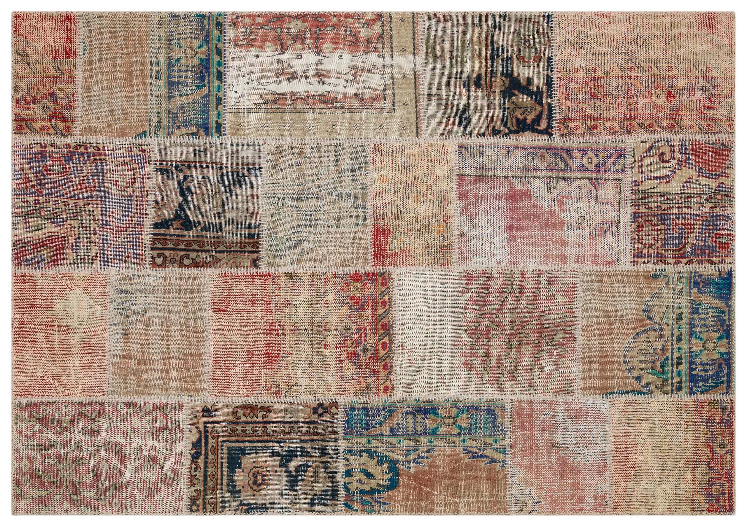 Unique Handwoven Patchwork Rug — detail view 2, handmade vintage rug