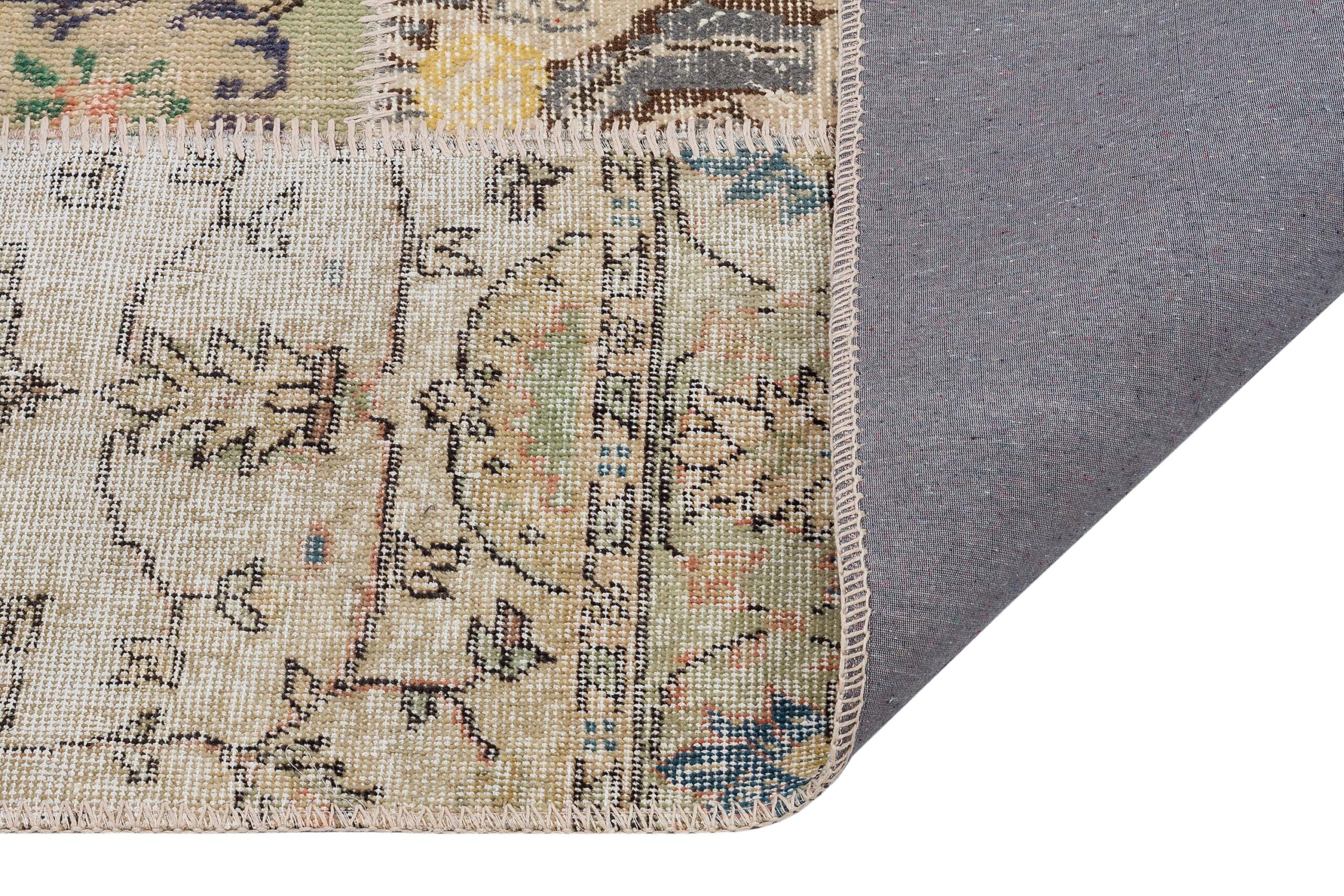Handwoven Patchwork Design Rug — detail view 4, handmade vintage rug