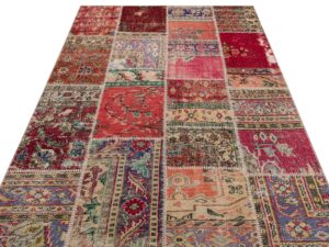 Patchwork Desenli Benzersiz El Dokuma Halı 160 x 230 cm 6266