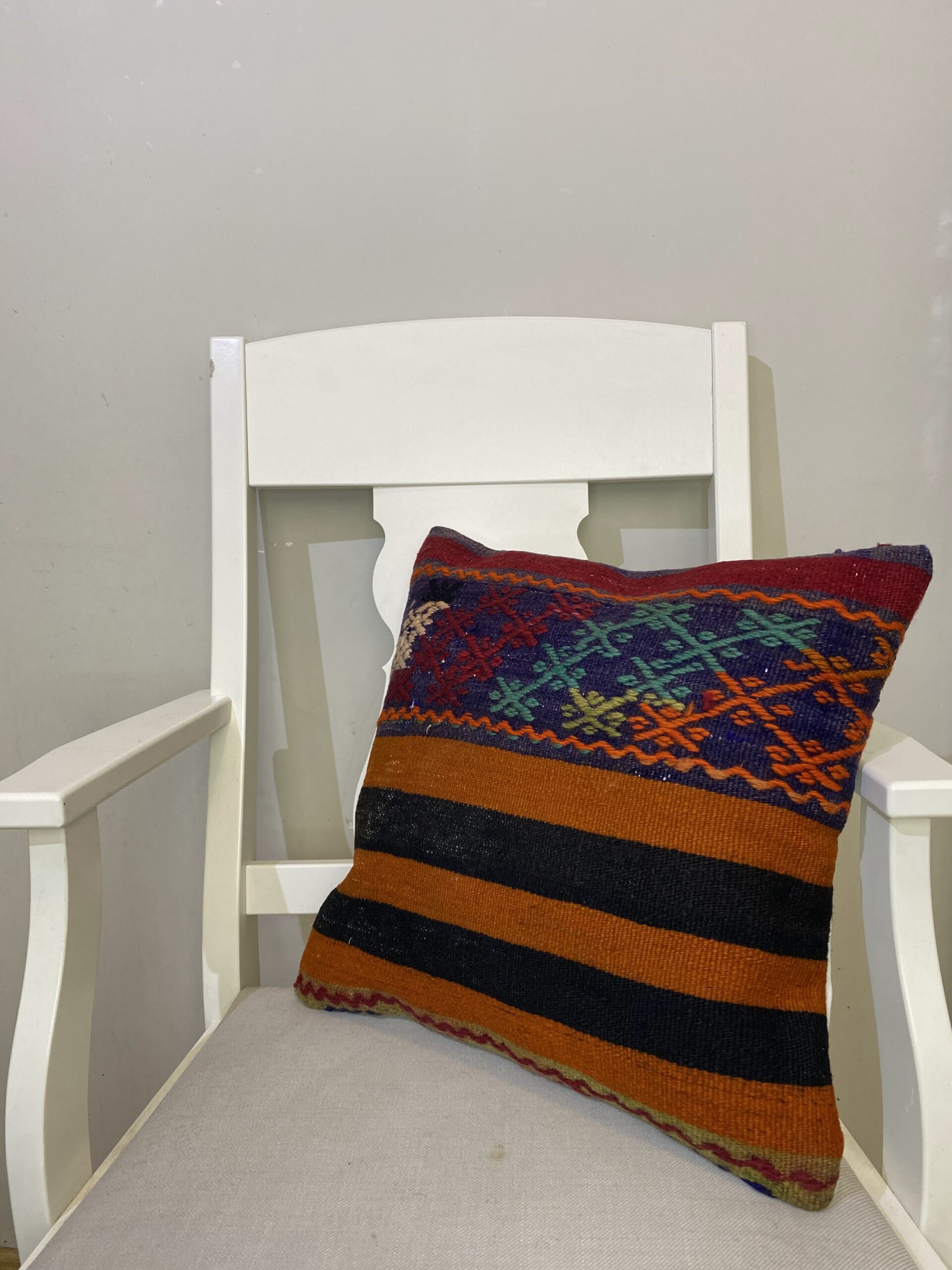 Hand-Woven Pillow Case, vintage rug, Kilim, hand-knotted cotton, size 45 × 45 cm, from Yahyalı