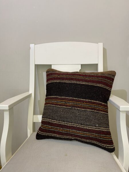 Handwoven Pillowcase, vintage rug, Kilim, hand-knotted wool, cotton & silk, size 45 × 45 cm, from Kayseri