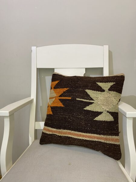 Handwoven Pillowcase, vintage rug, Kilim, hand-knotted cotton, size 45 × 45 cm, from Demirci