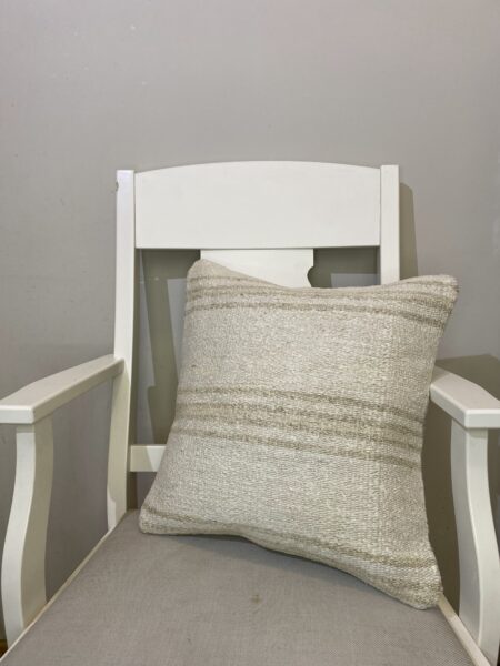 Handwoven Pillow Case, vintage rug, Kilim, hand-knotted wool & cotton, size 45 × 45 cm, from Gördes