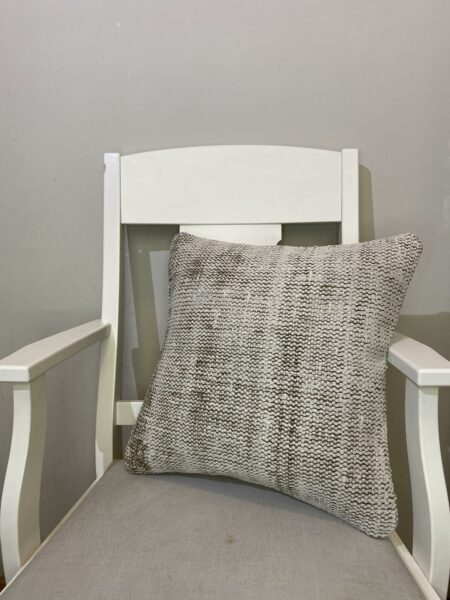 Hand-Woven Pillowcase, vintage rug, Kilim, hand-knotted cotton, size 45 × 45 cm, from Milas