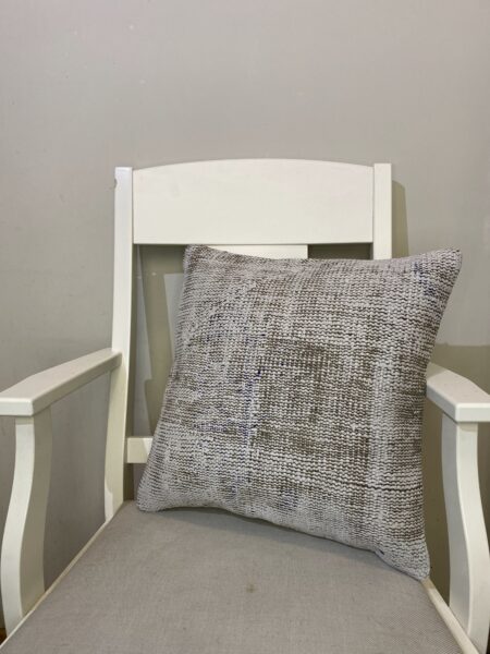 Hand-Woven Pillowcase, vintage rug, Kilim, hand-knotted wool, cotton & silk, size 45 × 45 cm, from Antalya
