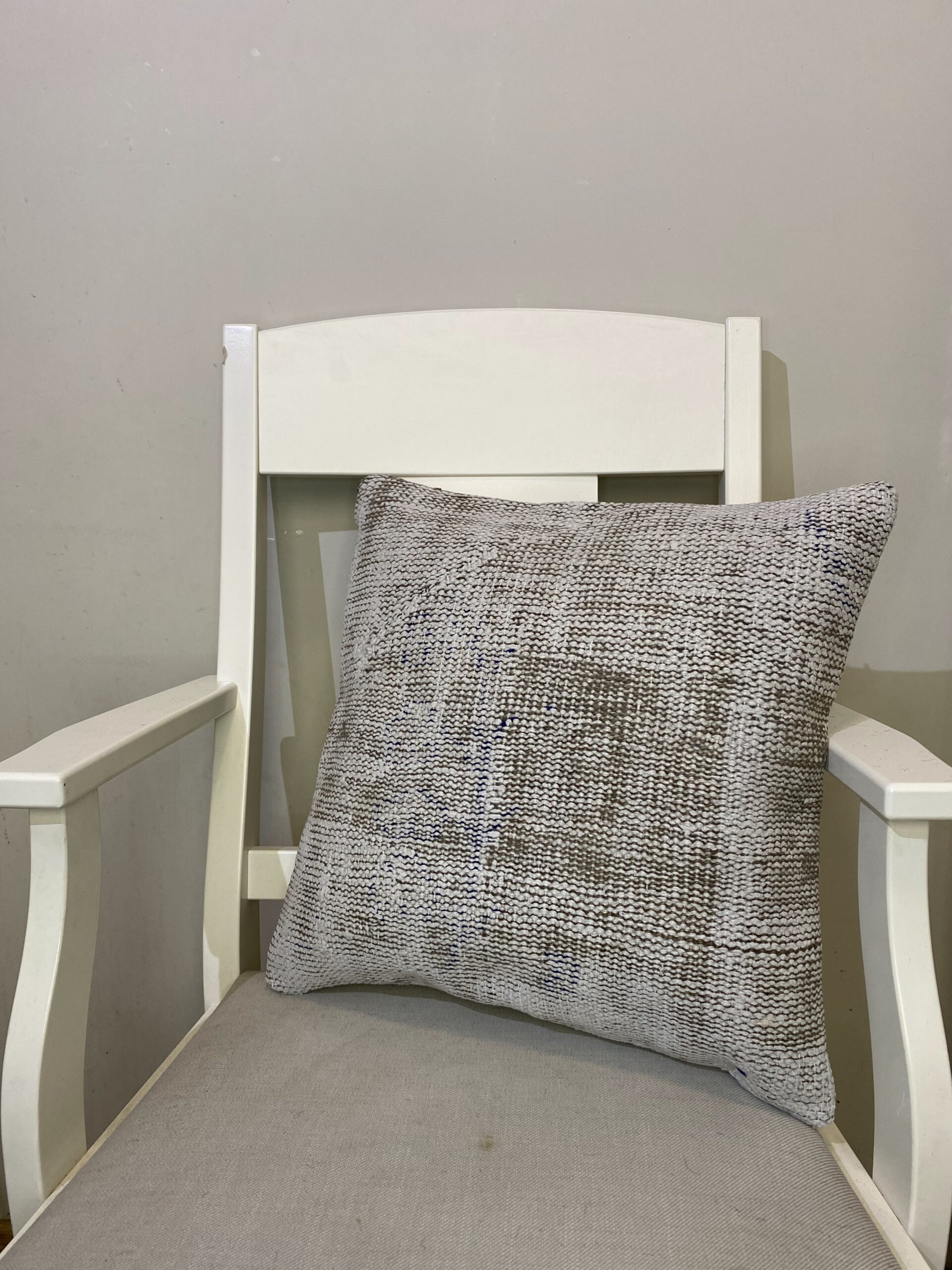 Hand-Woven Pillowcase, vintage rug, Kilim, hand-knotted wool, cotton & silk, size 45 × 45 cm, from Antalya