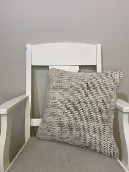 Handwoven Pillowcase, vintage rug, Kilim, hand-knotted wool & cotton, size 45 × 45 cm, from Hereke