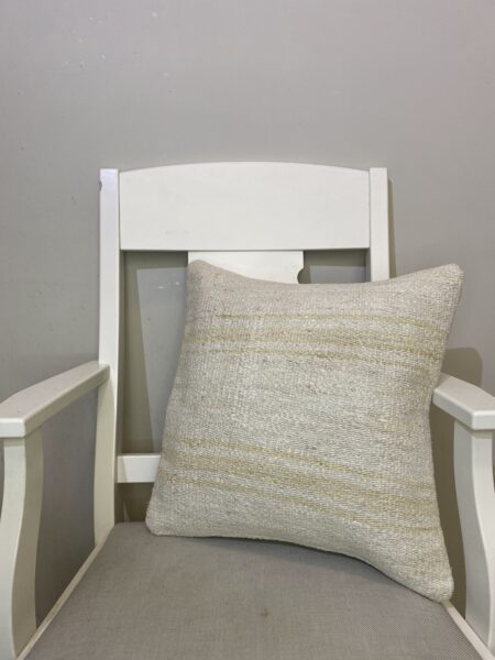 Hand-Woven Pillowcase, vintage rug, Kilim, hand-knotted wool & silk, size 45 × 45 cm, from Manisa