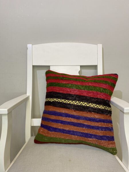 Handwoven Pillowcase, Kilim rug, silk wool/weave, size 45 × 45 cm, from Isparta, SKU 230