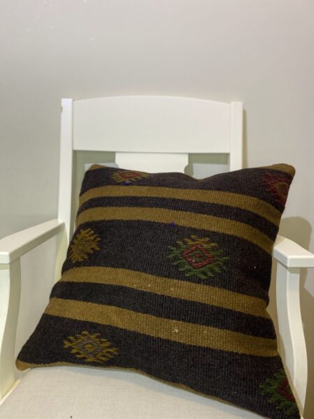 Hand-Woven Pillowcase, vintage rug, Kilim, hand-knotted wool & cotton, size 50 × 50 cm, from Gaziantep