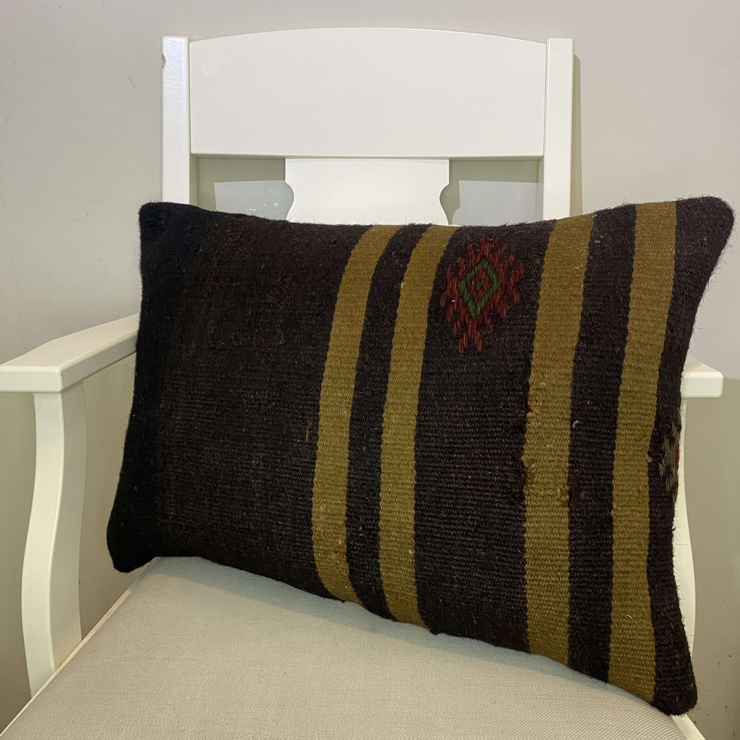 Hand-Woven Patchwork Pillowcase, vintage rug, Kilim, hand-knotted wool, size 40 × 60 cm, from Bursa