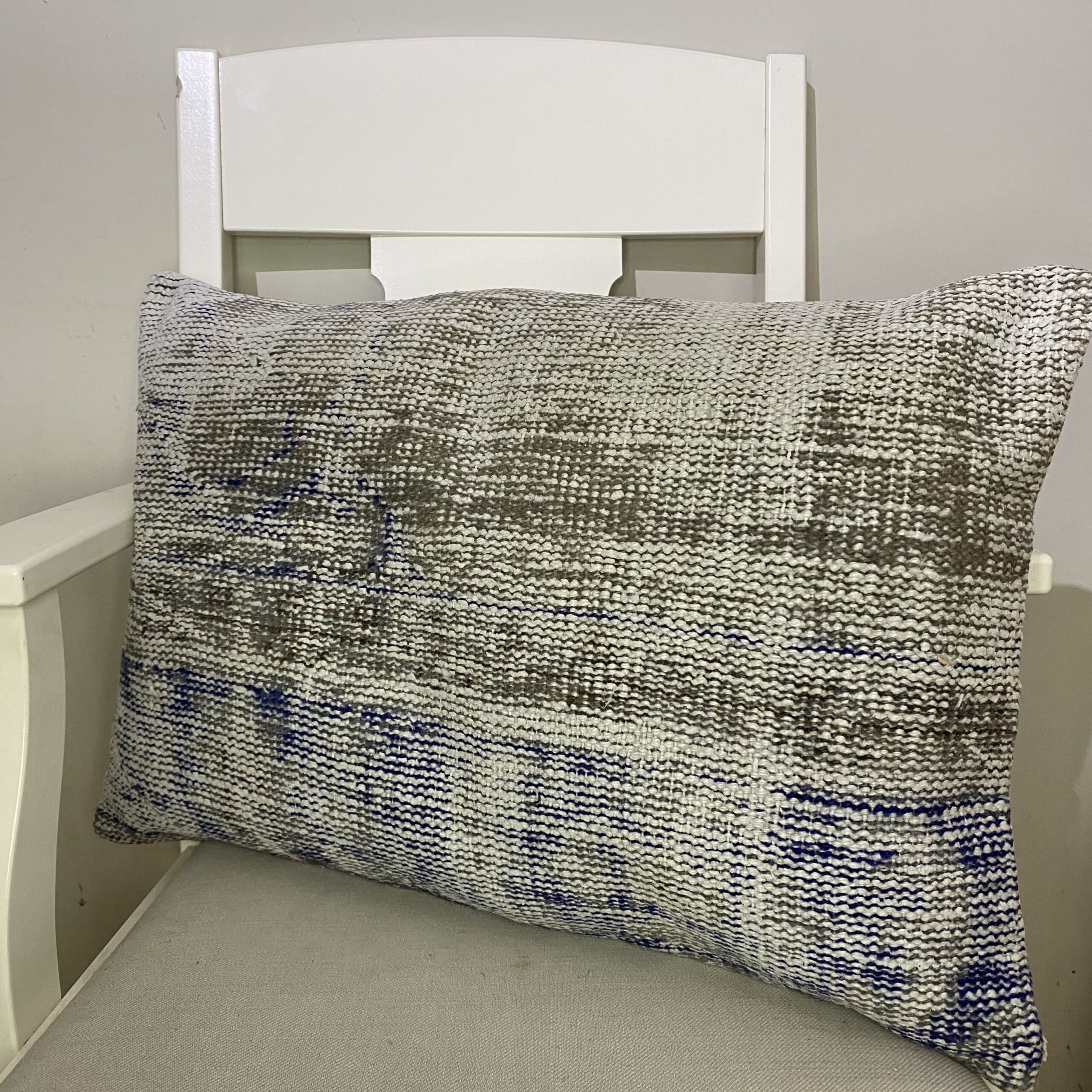 Hand-Woven Pillowcase — detail view 2, kilim vintage rug
