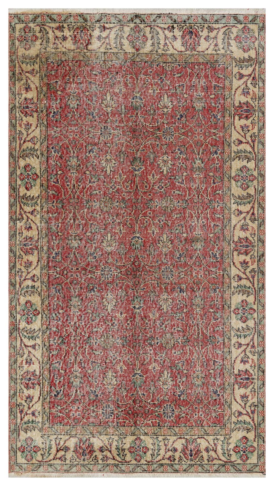 Hand-Woven Vintage Distressed Rug — detail view 2, handmade vintage rug