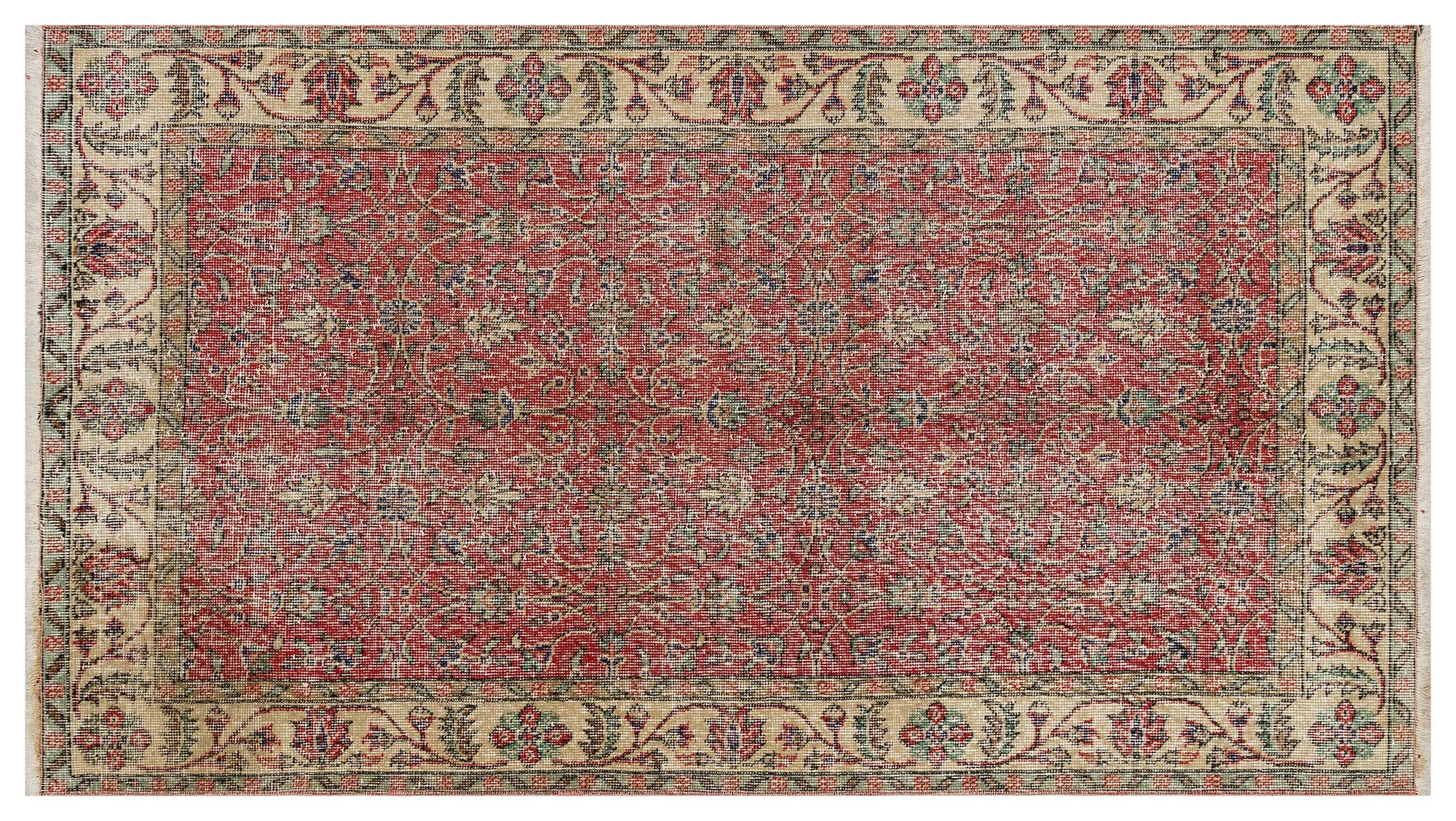 Hand-Woven Vintage Distressed Rug — detail view 3, handmade vintage rug
