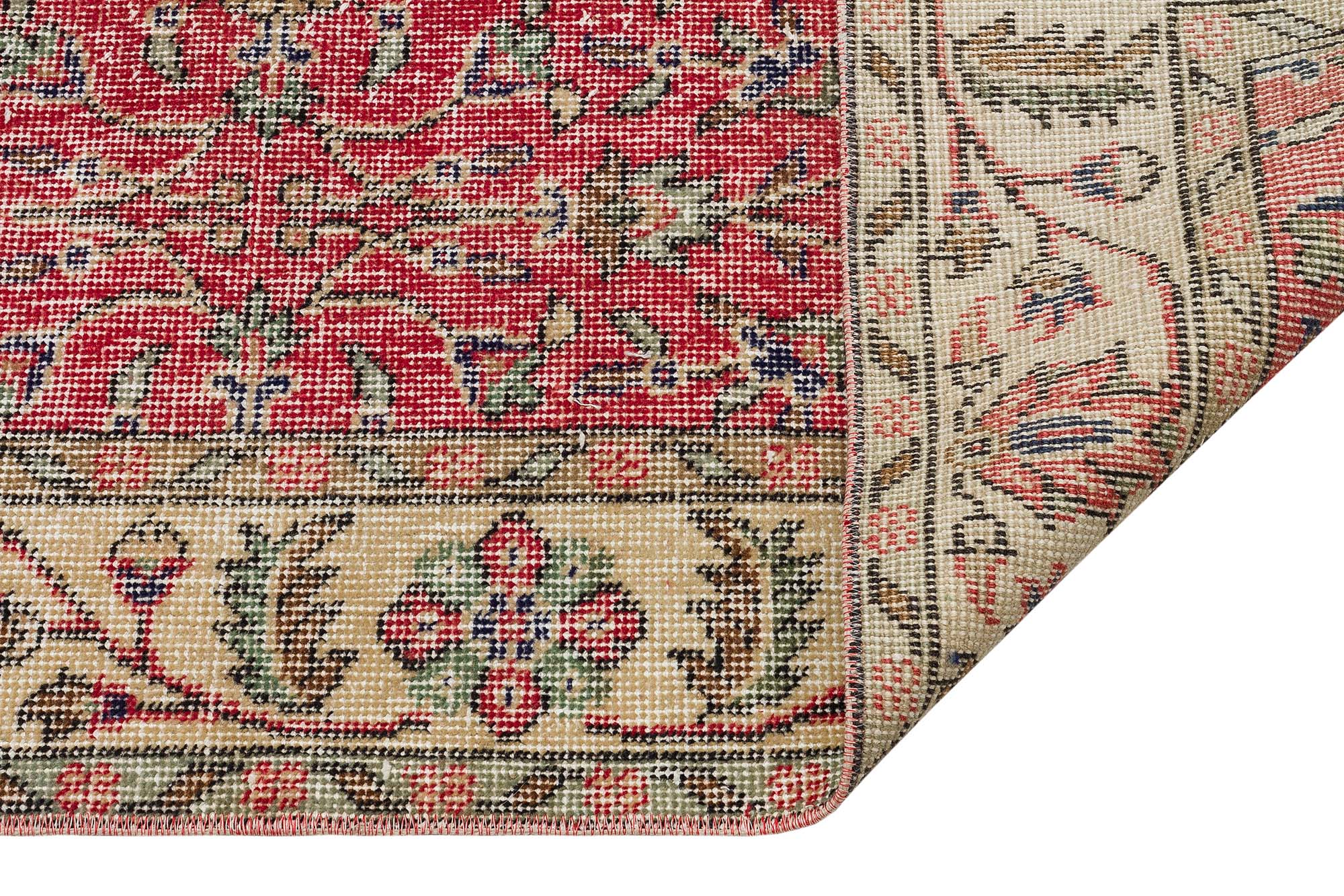 Hand-Woven Vintage Distressed Rug — detail view 4, handmade vintage rug