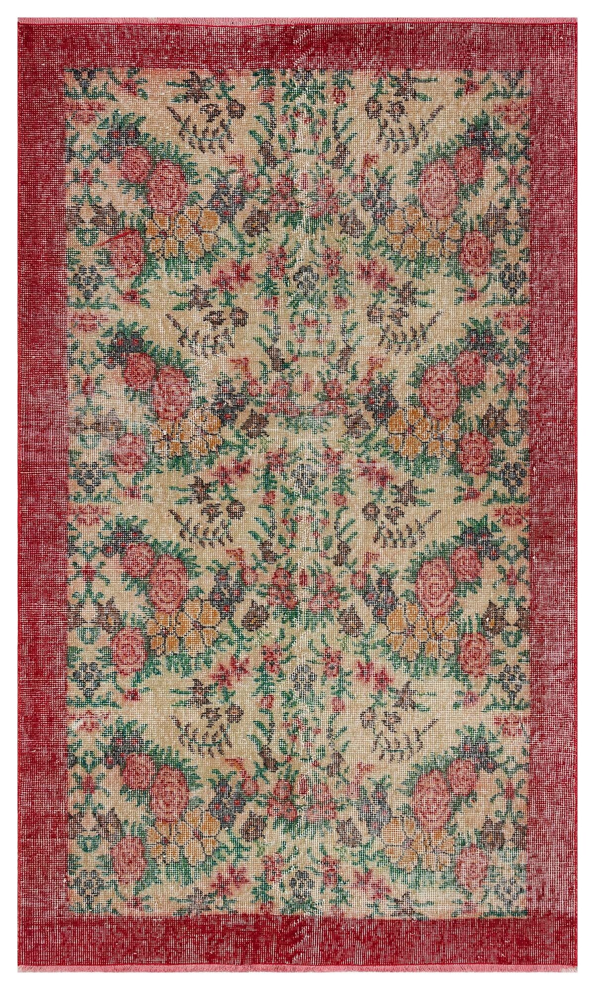 Hand-Woven Vintage Distressed Rug — detail view 2, handmade vintage rug