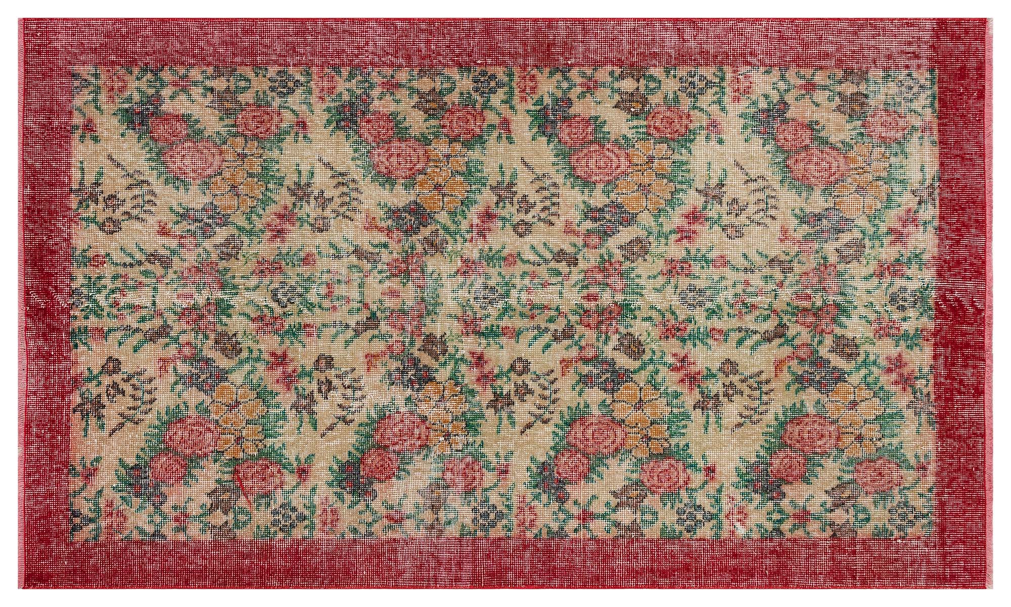 Hand-Woven Vintage Distressed Rug — detail view 3, handmade vintage rug