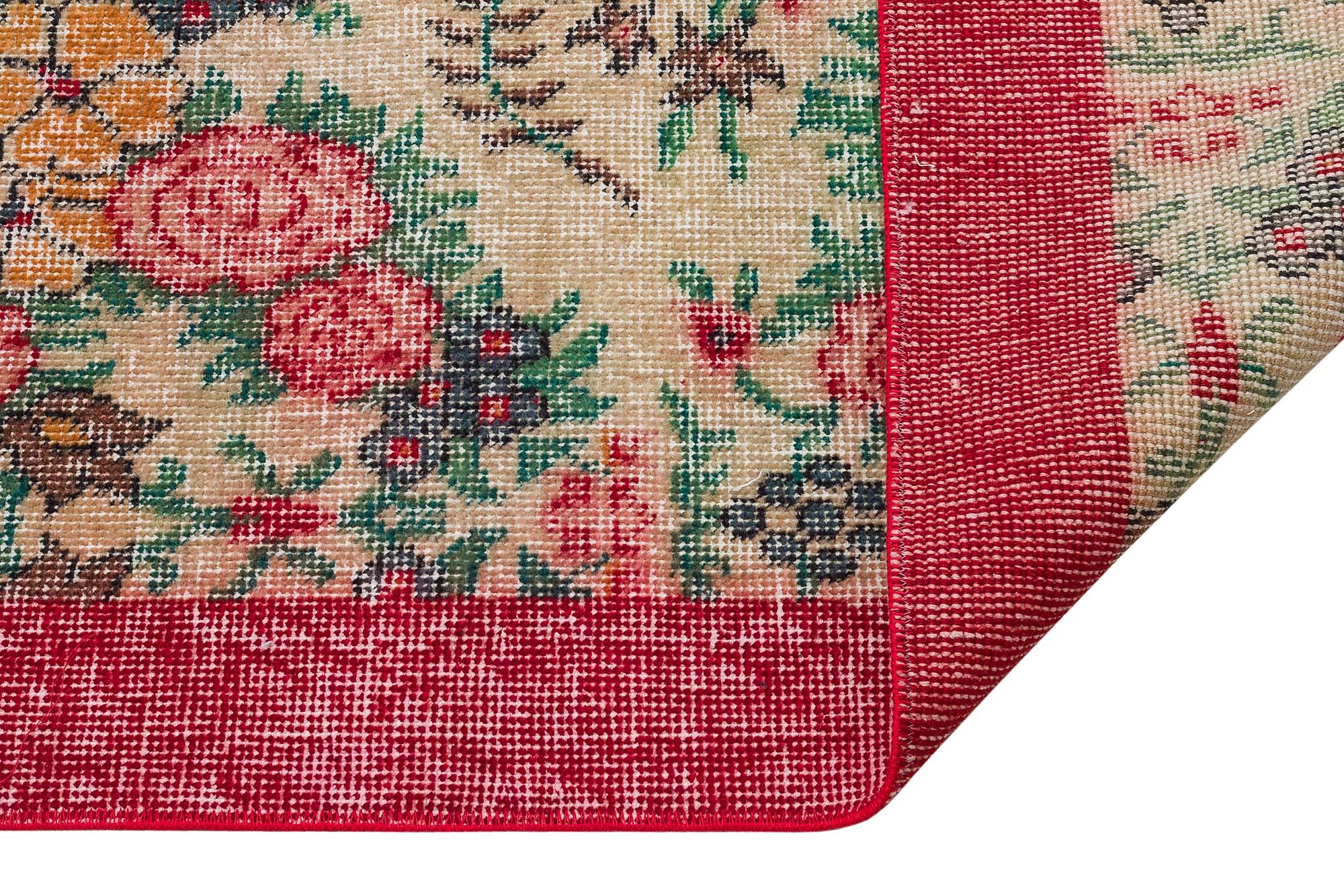 Hand-Woven Vintage Distressed Rug — detail view 4, handmade vintage rug
