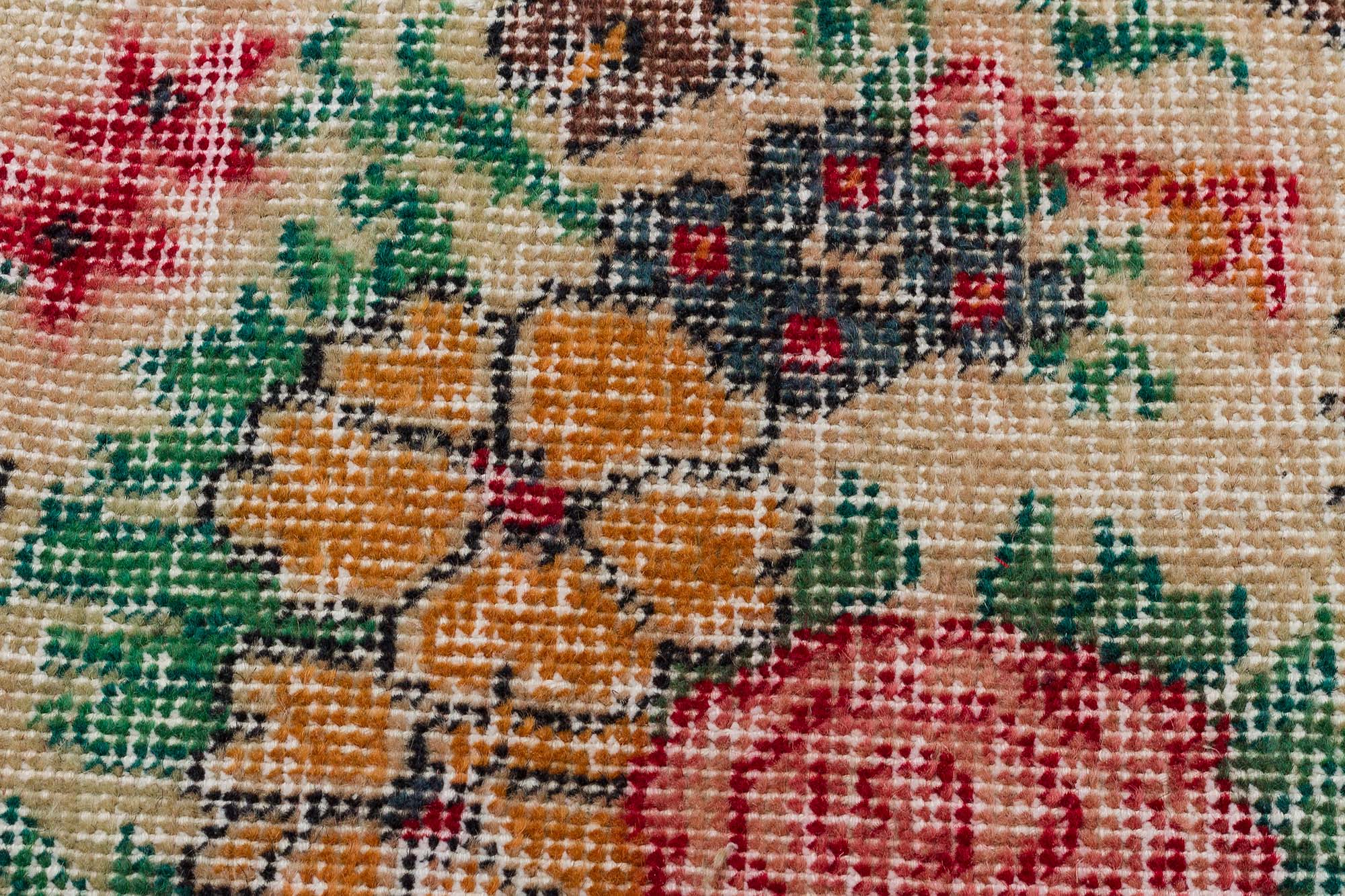 Hand-Woven Vintage Distressed Rug — detail view 5, handmade vintage rug