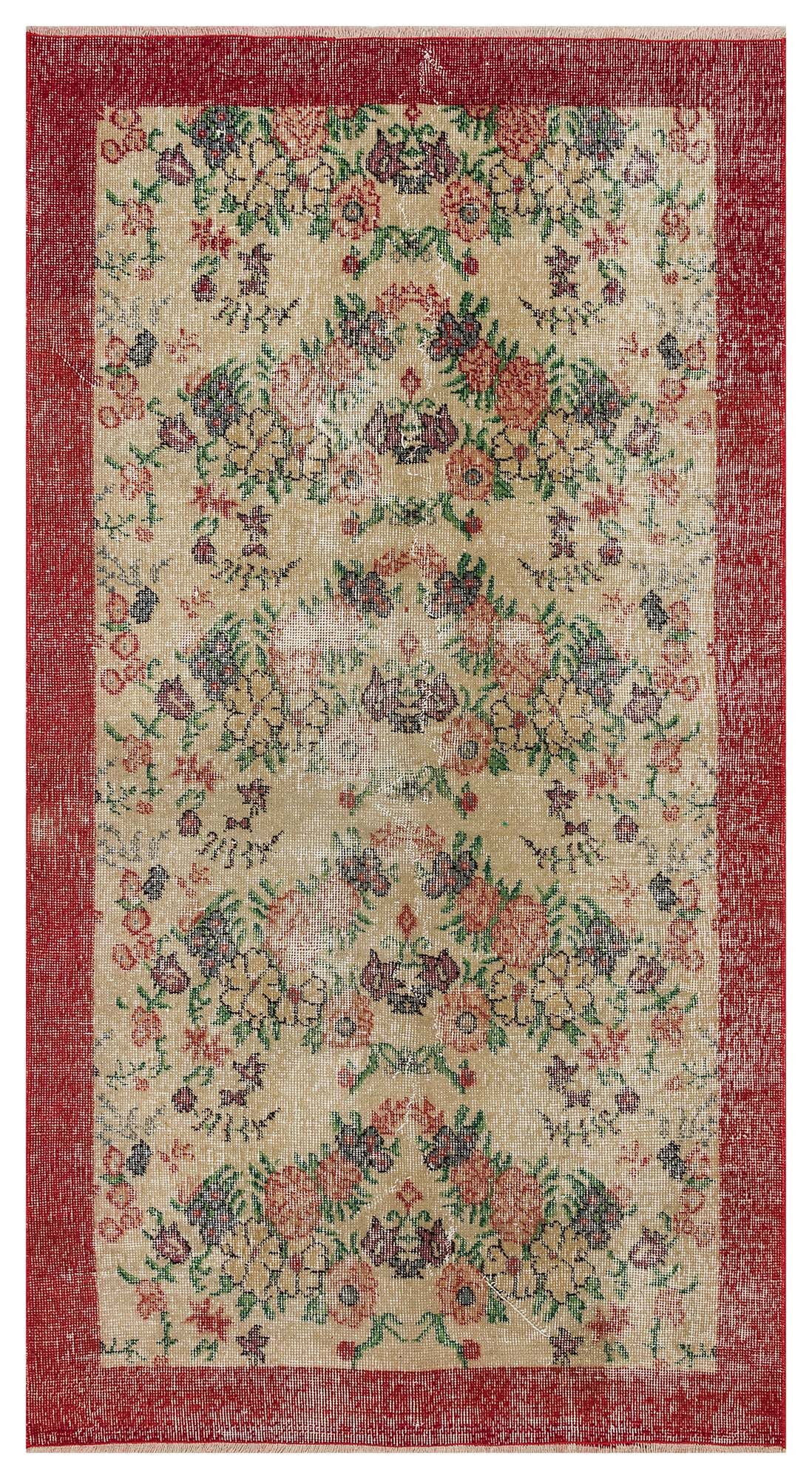 Unique Vintage Distressed Rug — detail view 2, handmade vintage rug