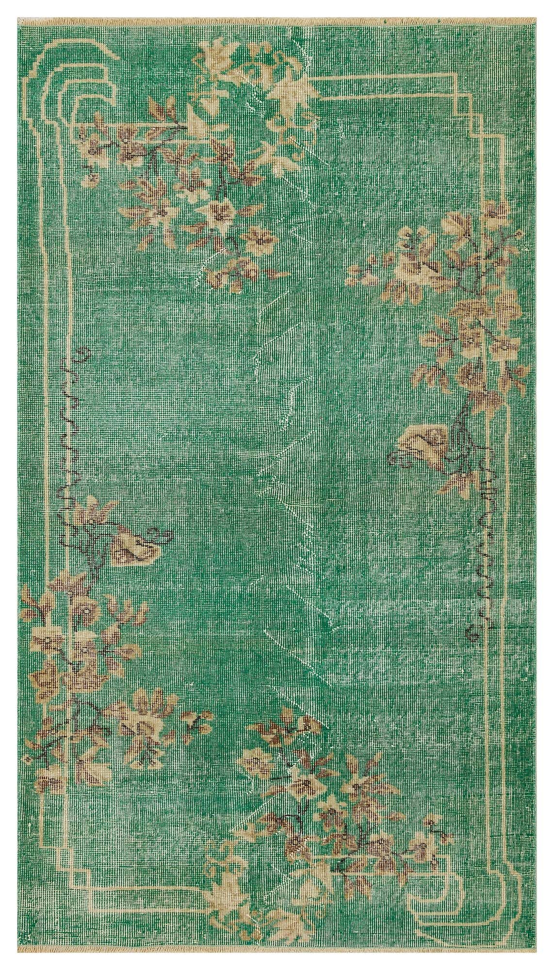 Unique Vintage Distressed Rug — detail view 2, handmade vintage rug
