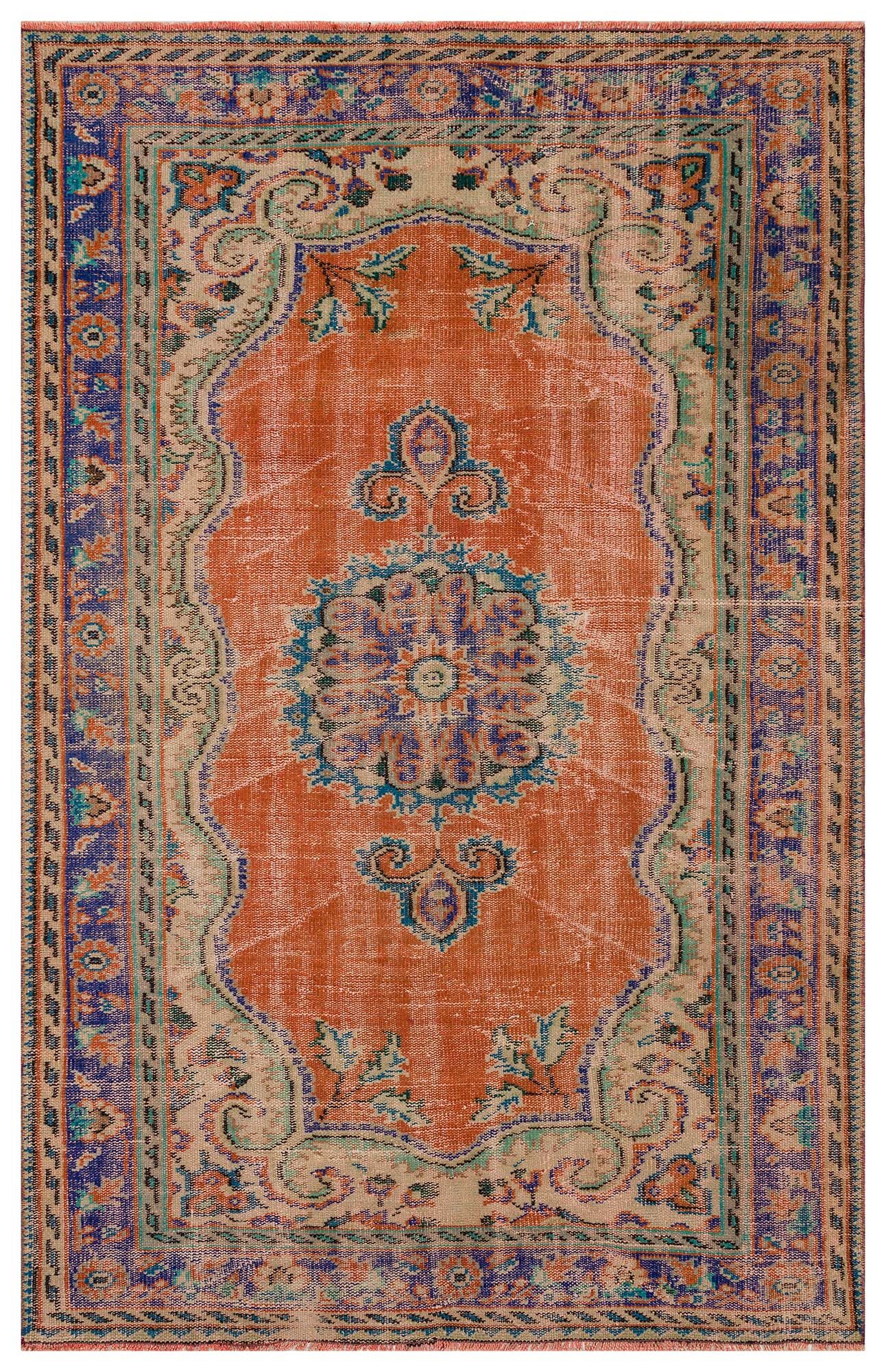 Handwoven Vintage Distressed Rug — detail view 2, handmade vintage rug