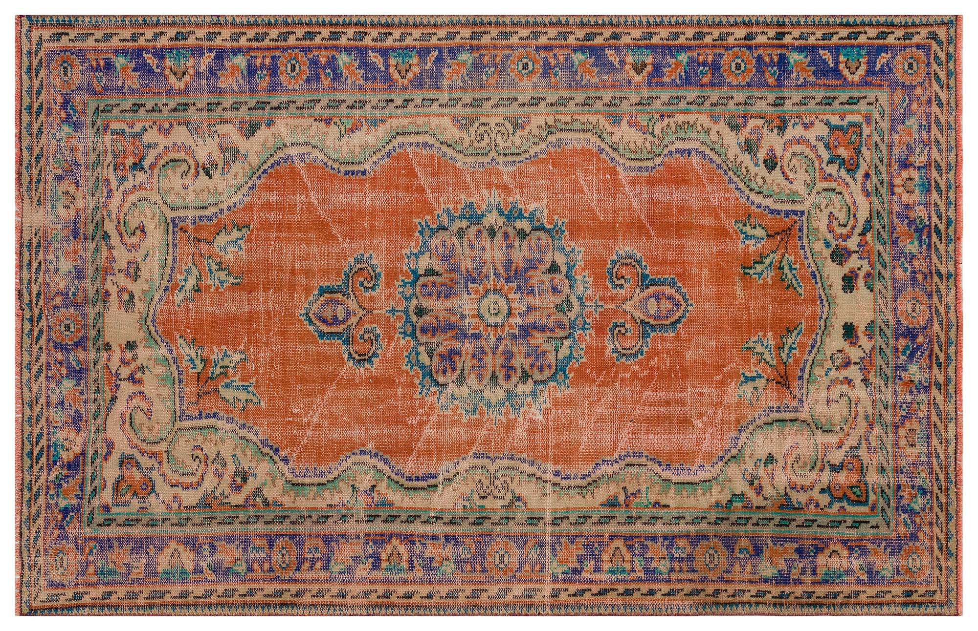 Handwoven Vintage Distressed Rug — detail view 3, handmade vintage rug