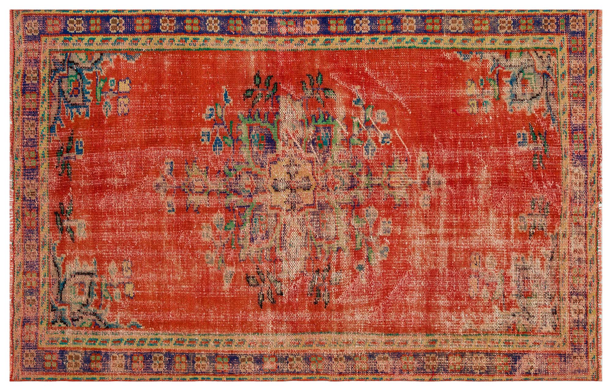Unique Vintage Distressed Rug — detail view 3, handmade vintage rug