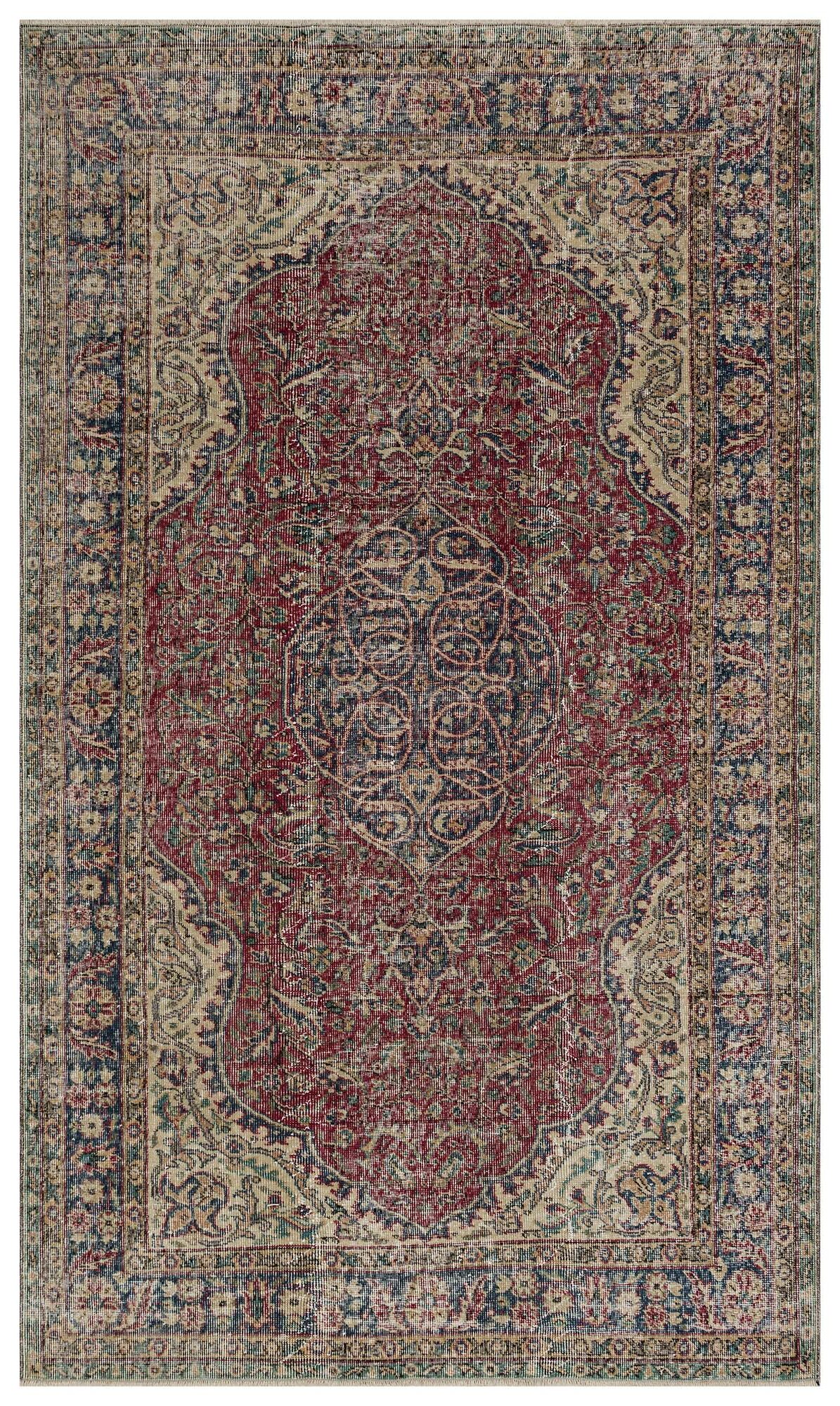 Handwoven Vintage Distressed Rug — detail view 2, handmade vintage rug