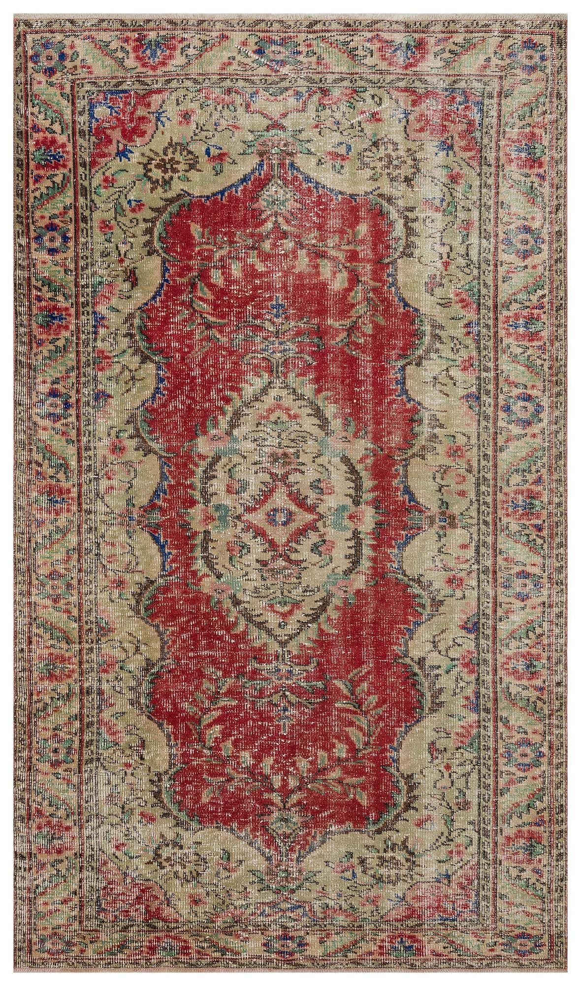 Vintage Hand-Woven Distressed Rug — detail view 2, handmade vintage rug