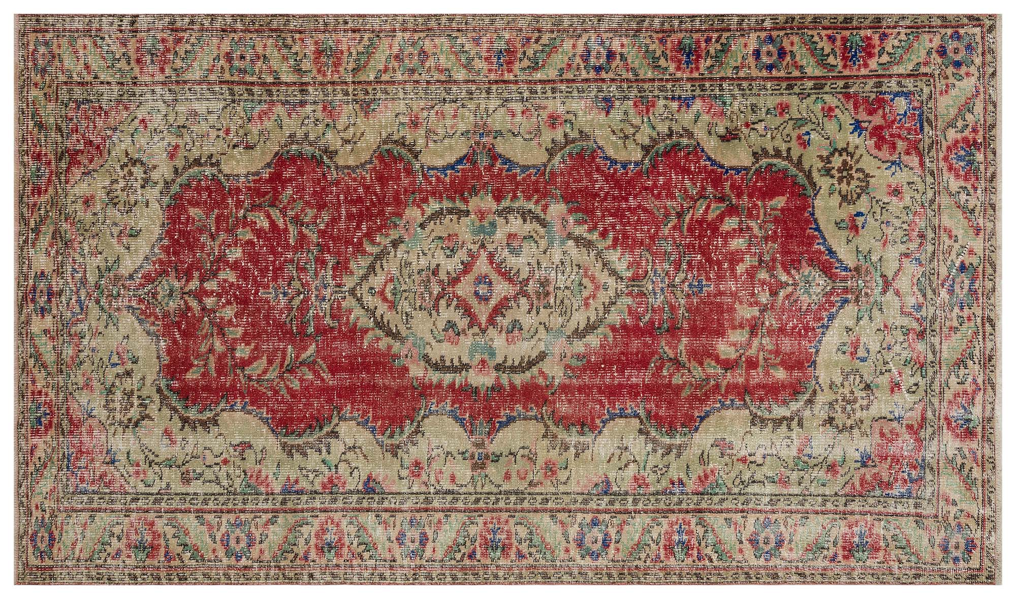 Vintage Hand-Woven Distressed Rug — detail view 3, handmade vintage rug