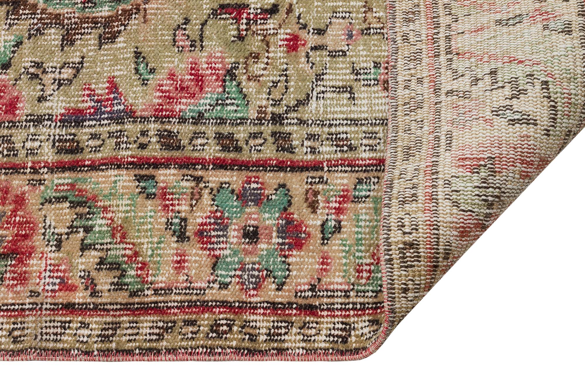 Vintage Hand-Woven Distressed Rug — detail view 4, handmade vintage rug
