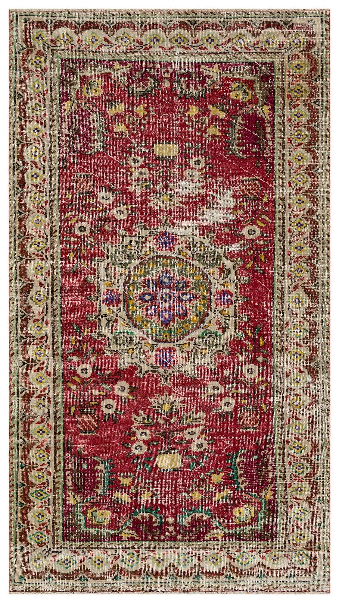 Vintage Distressed Hand-Woven Rug — detail view 2, handmade vintage rug